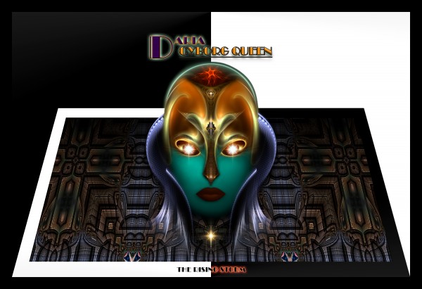 Daria Cyborg Queen The Rising Storm Fractal Art Portrait by xzendor7